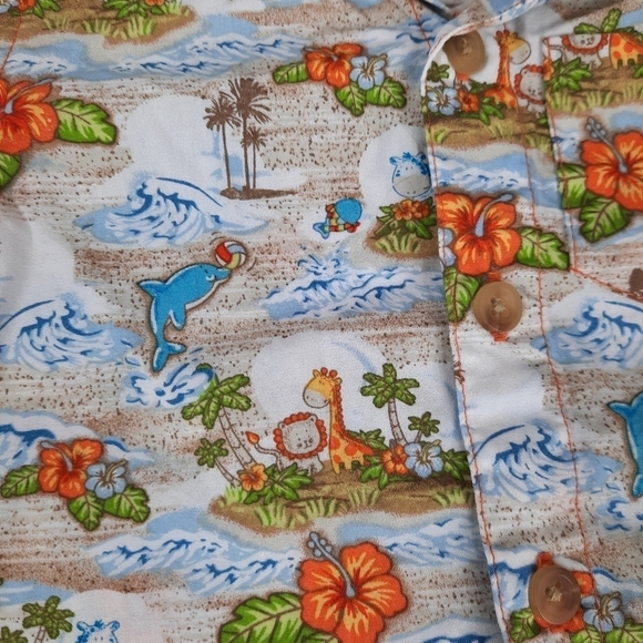 The Children's Place Hawaiian Short Sleeve Button Down Size 6-9 Months Boys - Picture 4 of 5